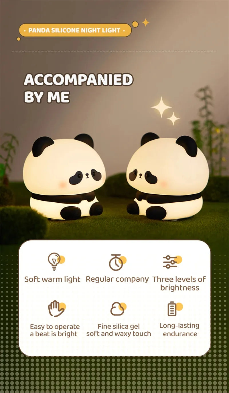 Panda LED Night Light – Rechargeable & Touch Control