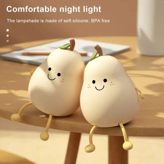 LED Pear Fruit Night Light Rechargeable